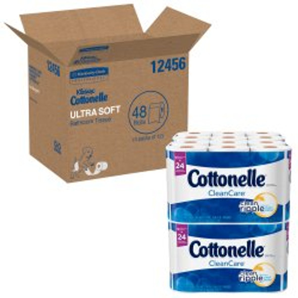 Toilet Tissue Kleenex Cottonelle Clean Care White 1-Ply Standard Size Cored Roll 170 Sheets 4-1/5 X 4 Inch