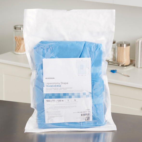 Abdominal Drape McKesson Transverse Laparotomy Drape 100 W X 72 W X 120 L Inch Sterile 14/CS Abdominal Drape McKesson Transverse Laparotomy Drape 100 W X 72 W X 120 L Inch Sterile 14/CS
