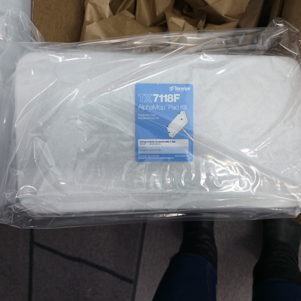 Cleanroom Mop PAD Kit Texwipe AlphaMop White Polyester Disposable 25/BG