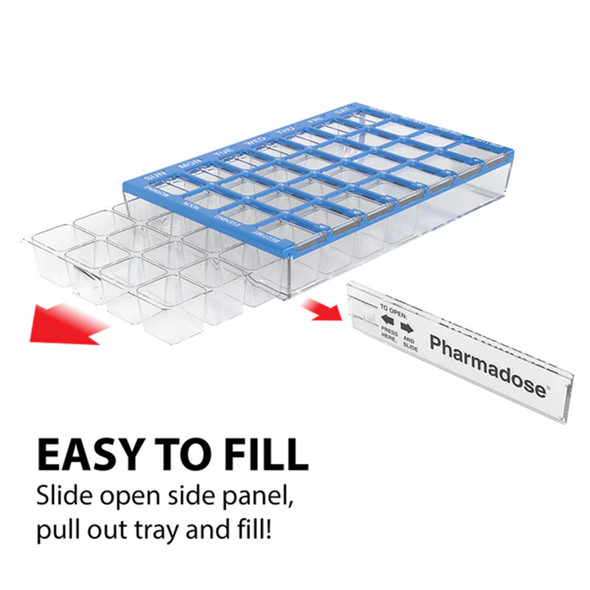 Pill Organizer Pharmadose Locking Pill Planner Small 7 Day 4 Dose 1/EA