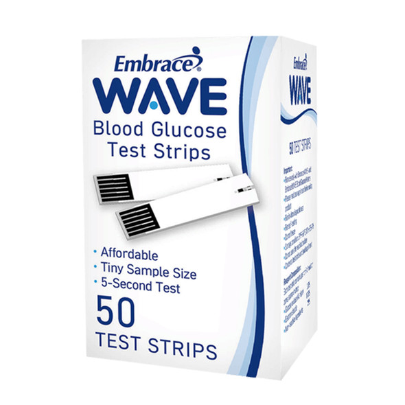 Blood Glucose Test Strips EmbraceWave 50 Strips per Pack 1/EA