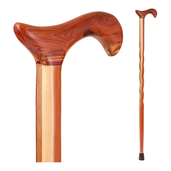 1229011_EA T-Handle Cane Brazos Twisted Wood 34 Inch Height Wood Grain 1/EA