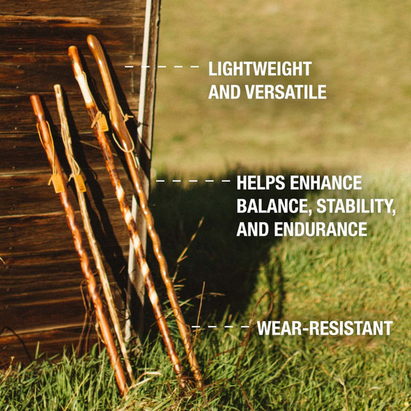 Walking Stick Brazos Dual Purpose Staff Wood 55 Inch Height Wood Grain 1/EA Walking Stick Brazos Dual Purpose Staff Wood 55 Inch Height Wood Grain 1/EA