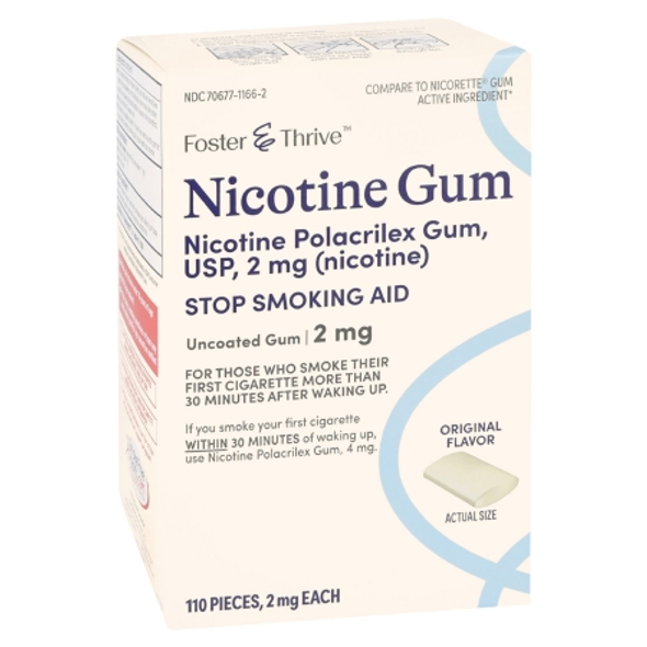 Stop Smoking Aid Foster & Thrive 2 mg Strength Gum 110/PK