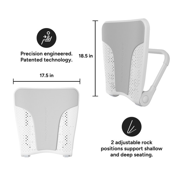1241374_EA Lumbar Support Seat Rocking Device Ready Rocker 17 W X 18 L X 3-1/2 D Inch Aluminum / Foam 1/EA