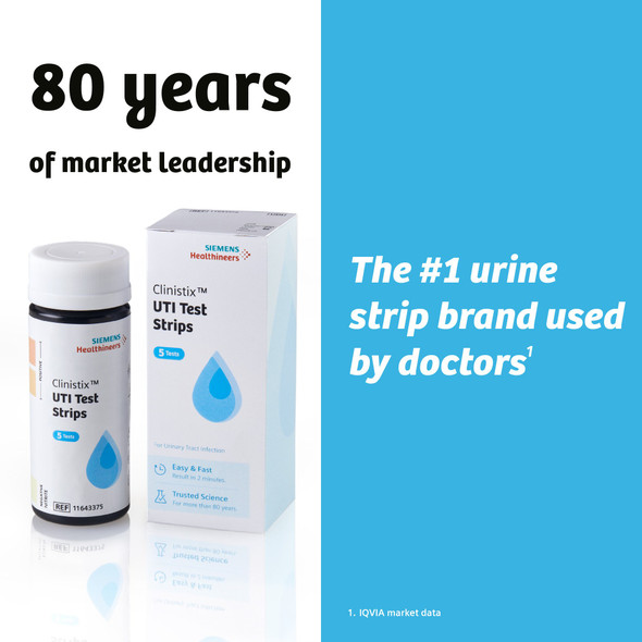 Urinalysis Test Kit Clinistix Urinary Tract Infection Detection 5 Tests per Kit CLIA Waived 24/CS