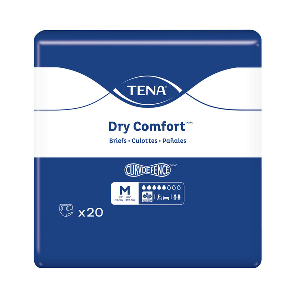 Unisex Adult Incontinence Brief TENA Dry Comfort Medium Disposable Moderate Absorbency 80/CS Unisex Adult Incontinence Brief TENA Dry Comfort Medium Disposable Moderate Absorbency 80/CS