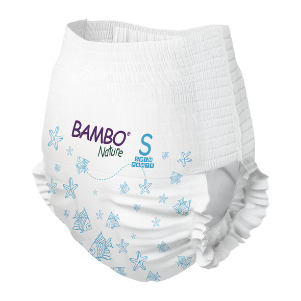 Unisex Baby Swim Diaper Bambo Nature Pull On with Tear Away Seams Small Disposable Heavy Absorbency 12/PK