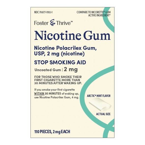 Stop Smoking Aid Foster & Thrive 2 mg Strength Gum 1/PK MINT