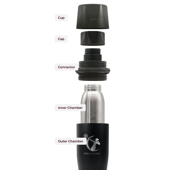 1252522_CS Mini Breast Milk Chiller Container Ceres Chill Demigoddess 16 oz. Stainless Steel 12/CS