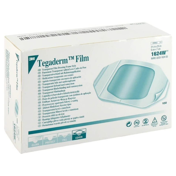 235697_BX Transparent Film Dressing 3M Tegaderm 2-3/8 X 2-3/4 Inch Frame Style Delivery Rectangle Sterile 100/BX
