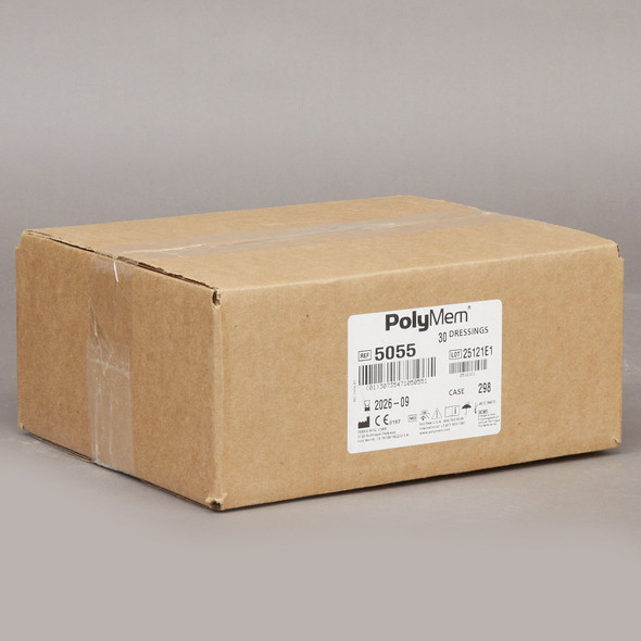Foam Dressing PolyMem 5 X 5 Inch Without Border Film Backing Nonadhesive Square Sterile 1/EA