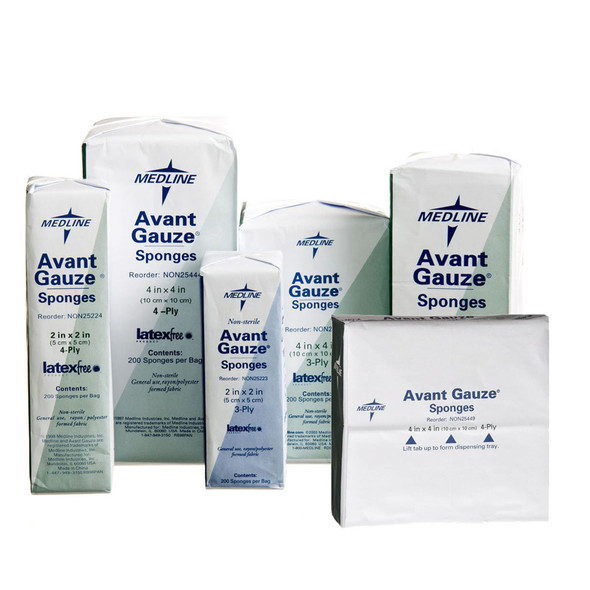 Nonwoven Sponge Avant Gauze 4 X 4 Inch 4-Ply NonSterile 200 per Pack 2000/CS Nonwoven Sponge Avant Gauze 4 X 4 Inch 4-Ply NonSterile 200 per Pack 2000/CS