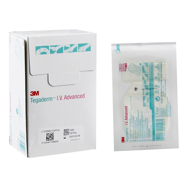 I.V. Dressing 3M Tegaderm Film 2-1/2 X 2-3/4 Inch Sterile 100/BX