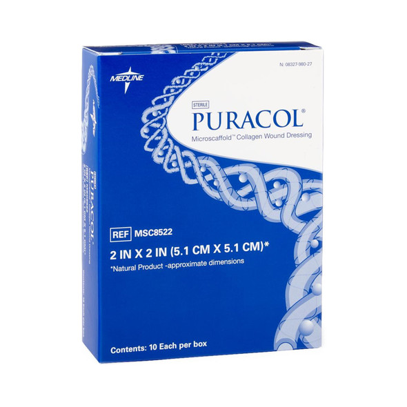 Collagen Dressing Puracol 2 X 2 Inch Square Sterile 10/BX