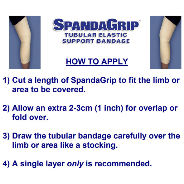 Elastic Tubular Support Bandage SpandaGrip 4 Inch X 11 Yard Large Knee / Medium Thigh Pull On Natural NonSterile Size F Standard Compression 1/BX Elastic Tubular Support Bandage SpandaGrip 4 Inch X 11 Yard Large Knee / Medium Thigh Pull On Natural NonSterile Size F Standard Compression 1/BX