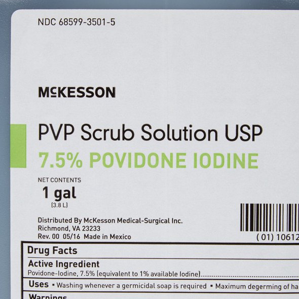 Surgical Scrub Solution McKesson 1 gal. Jug 7.5% Strength Povidone-Iodine NonSterile 1/EA