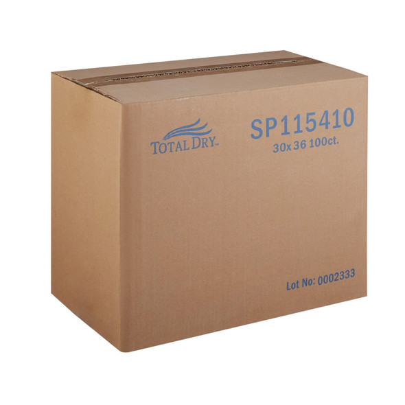 Disposable Underpad TotalDry 30 X 36 Inch Fluff / Polymer Heavy Absorbency 100/CS