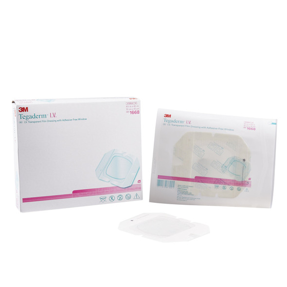 I.V. Dressing 3M Tegaderm Film 4-3/4 X 4-3/4 Inch Sterile 4/CS