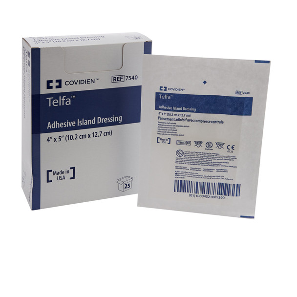 Telfa White Adhesive Dressing, 4 x 5 Inch