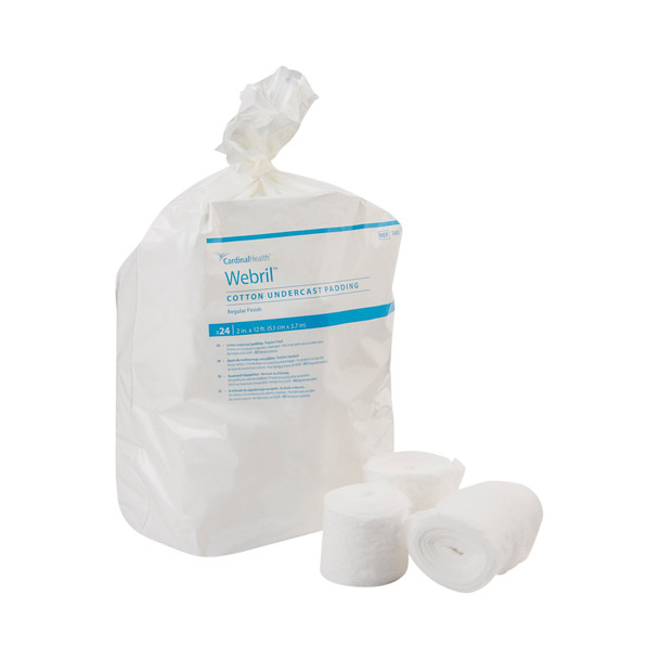 Webril Undercast Cotton Cast Padding, Non-Sterile, White, 2 Inch x 4 Yard