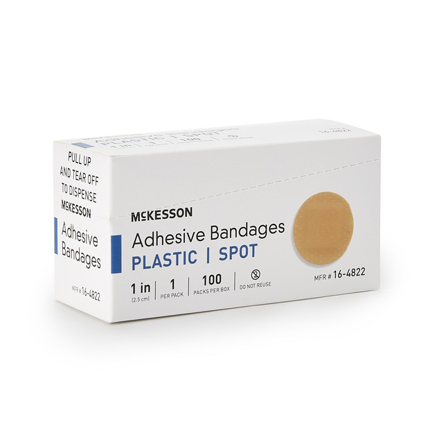 McKesson Round Tan Adhesive Spot Bandage, 1 Inch