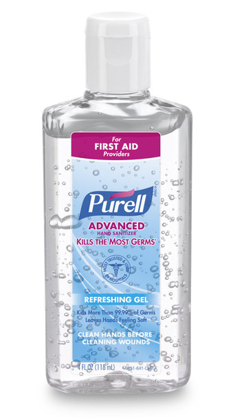 Purell Advanced Hand Sanitizer 70% Ethyl Alcohol Gel, Bottle, 4 oz, Fruit Scent