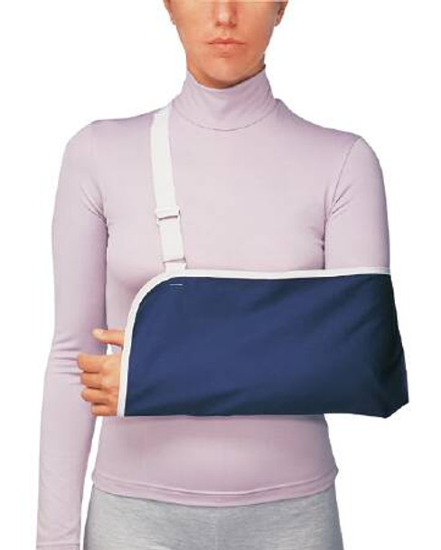 ProCare Deep Pocket Economy Blue / White Polyester / Cotton Arm Sling, Small