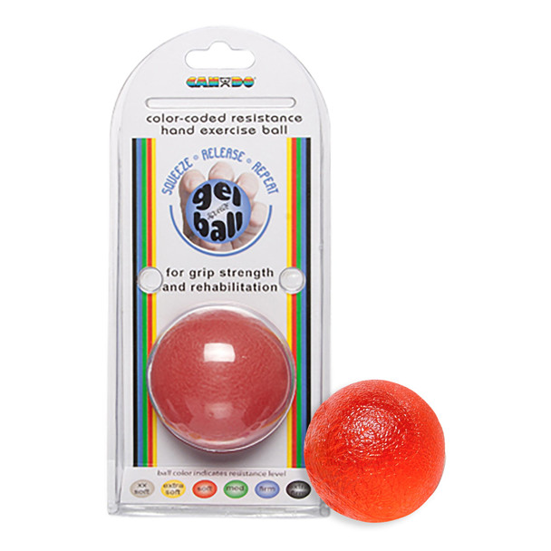 CanDo Standard Circular Gel Squeeze Ball, Red, Light