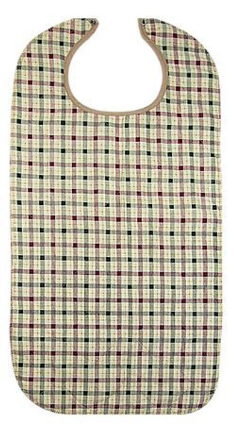 Beck's Classic Quilted Adult Bib, Autumn Beige Plaid, 18 x 34 in.