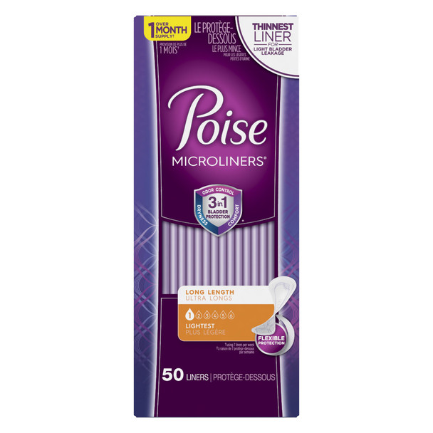 Poise Microliners Lightest Bladder Control Pad, 6.9-Inch Length