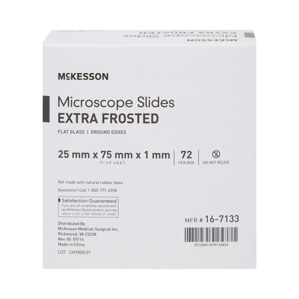 McKesson Glass Microscope Slide, 1 x 3 Inch x 1 mm