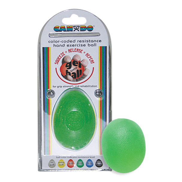 CanDo Cylindrical Squeeze Ball, Green, Medium Resistance