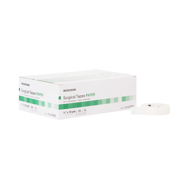 McKesson Paper Medical Tape, 1/2 Inch x 10 Yard, White