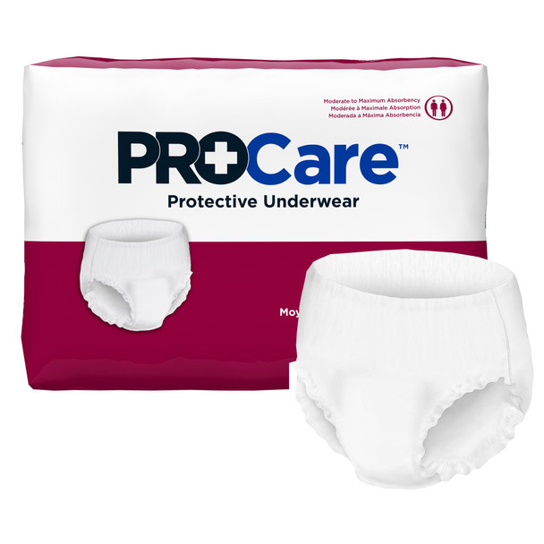 ProCare Moderate to Maximum Absorbent Underwear, Medium