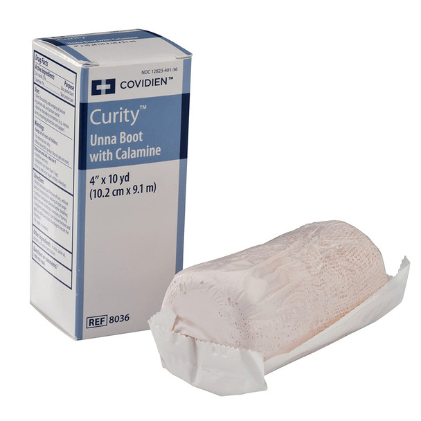 Curity Unna Boot with Calamine and Zinc Oxide, 4 Inch x 10 Yard