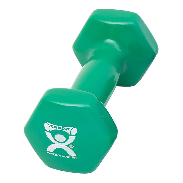 CanDo Vinyl Coated Dumbbell, Green, 3 lbs.