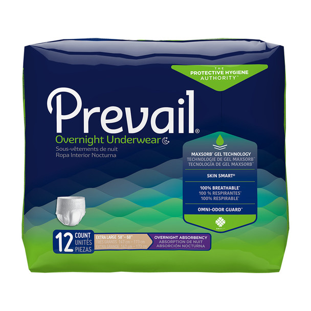 Prevail Overnight Absorbent Underwear, Extra Large