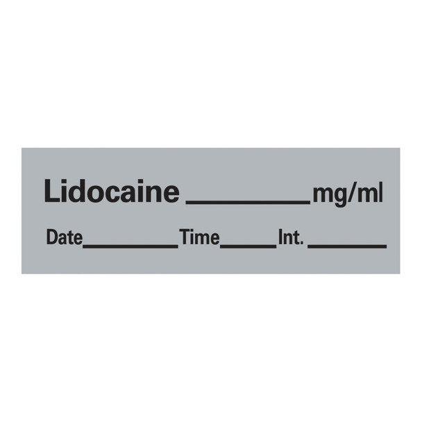 Timemed Anesthesia Label Tape, Lidocaine, 1/2 x 1-1/2 Inch