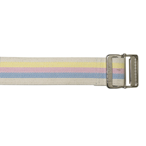 SkiL-Care Heavy-Duty Gait Belt with Metal Buckle, Pastel Stripes, 72 Inch