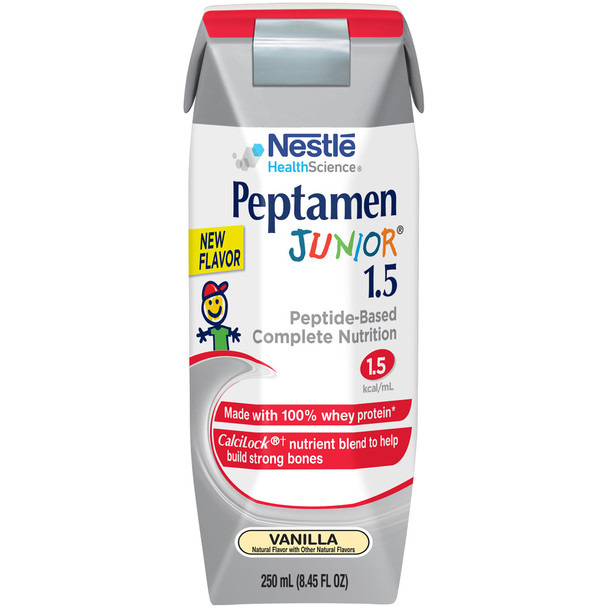 Peptamen Junior 1.5 Vanilla Pediatric Oral Supplement / Tube Feeding Formula, 8.45 oz. Tetra Prisma