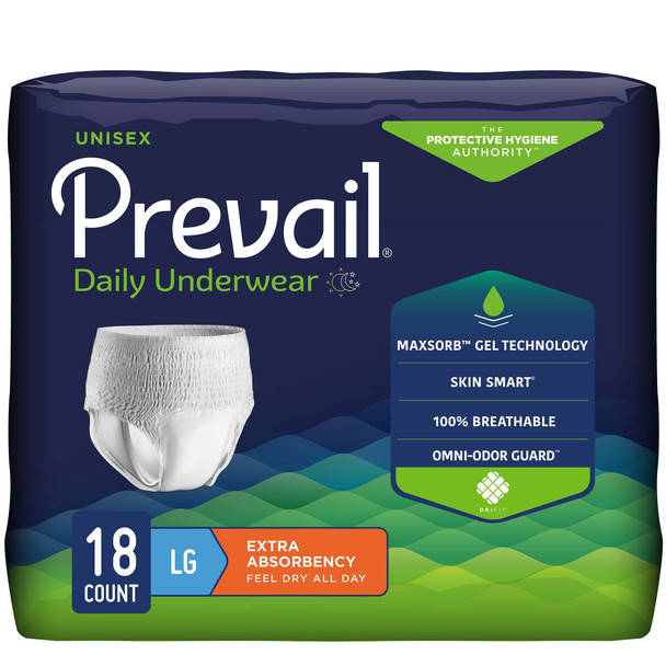 Prevail Daily Underwear Extra Absorbent Underwear, Large