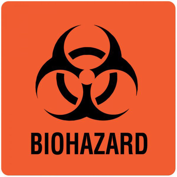 UAL Biohazard Pre-Printed Label, 3 x 3 Inch