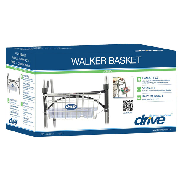 drive Walker Basket, Aluminum, Plastic Insert Included