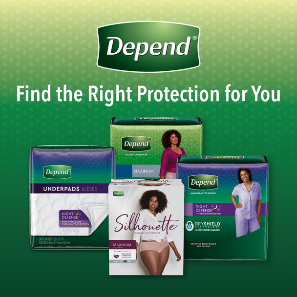 Female Adult Absorbent Underwear Depend FIT-FLEX Pull On with Tear Away Seams Medium Disposable Heavy Absorbency 18/PK