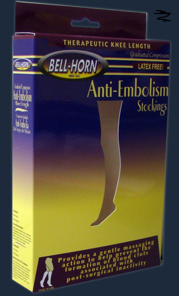 Bell-Horn Knee Length Anti-Embolism Stockings, Medium, Black