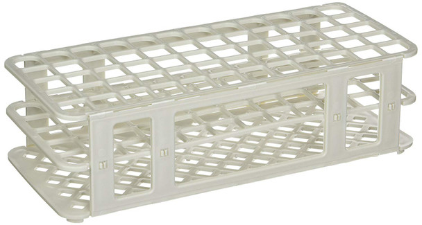 Globe Scientific 456500 Series Test Tube Rack, 16/17mm, 60-Place, White