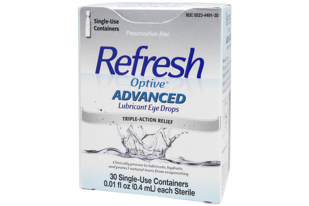 Refresh Optive Advanced Eye Lubricant, 0.4-mL Single Use Container