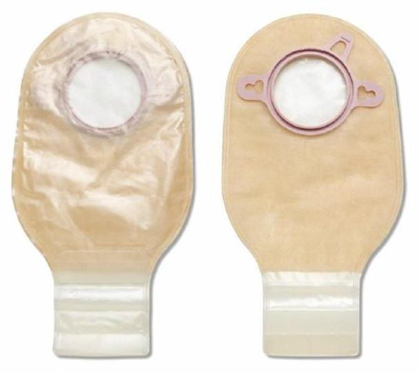 Pouchkins Two-Piece Drainable Transparent Ostomy Pouch, 6½ Inch Length, 1¾ Inch Flange