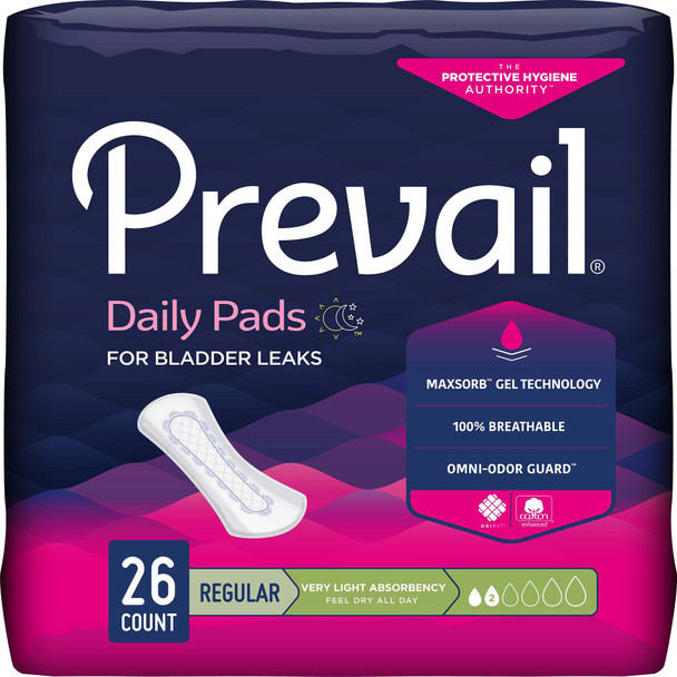 Prevail Daily Liner Very Light Bladder Control Pad, 7½-Inch Length